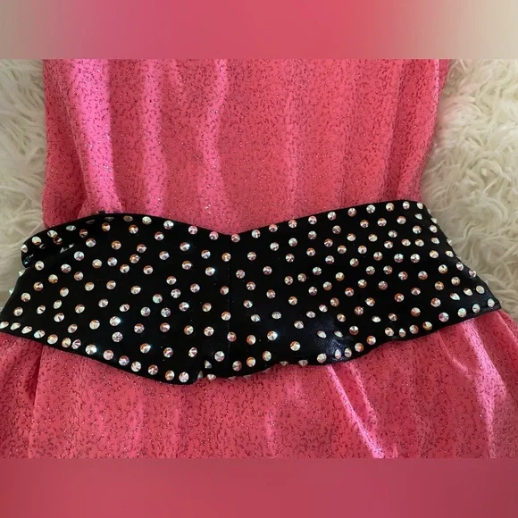 Modified ChloeNoel dress and custom made belt/bow w genuine swarovski crystals Kids